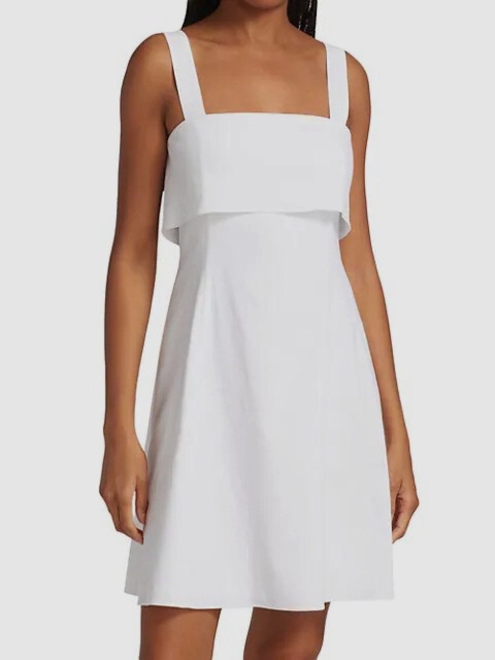Theory Sz 2 White Linen Blend Bridal Summer Mini Dress